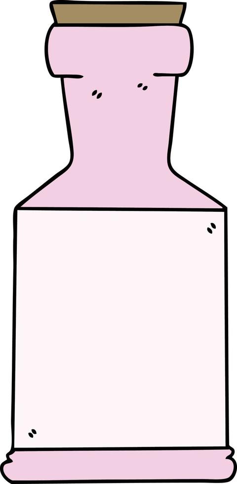 quirky hand drawn cartoon potion bottle vector