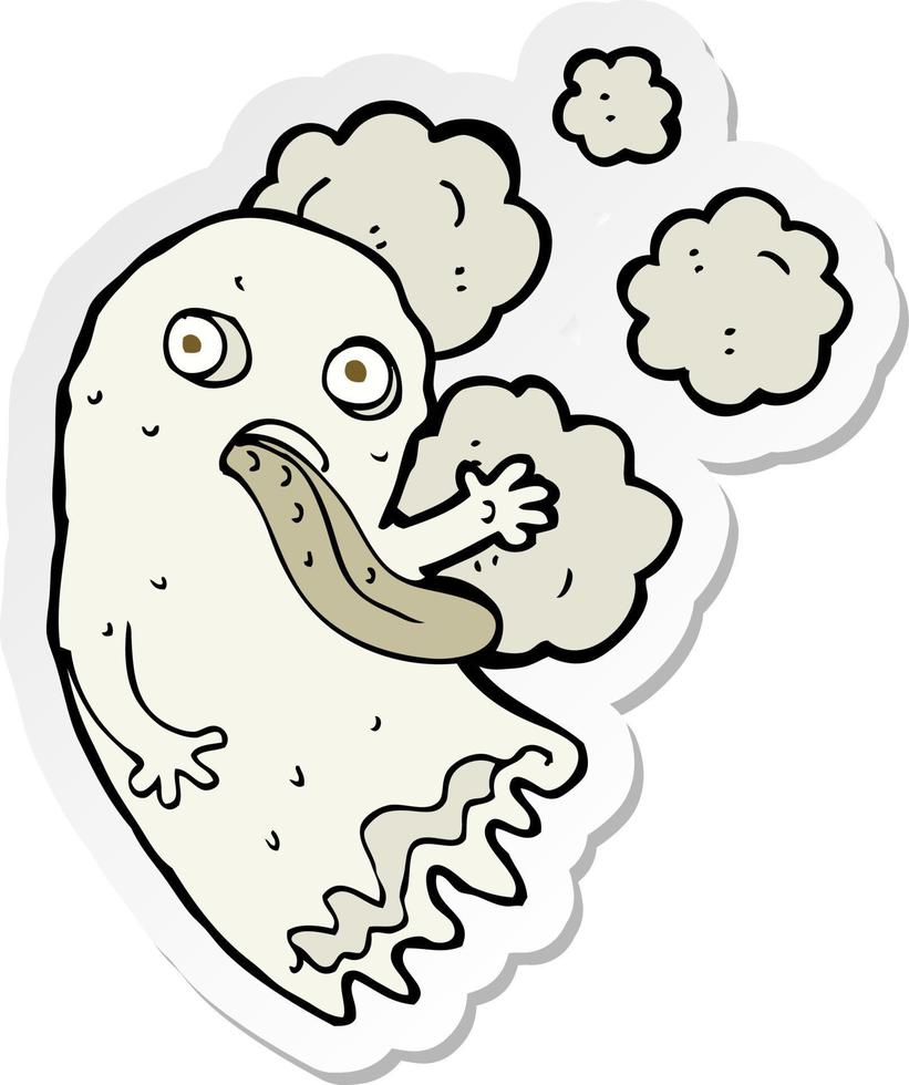 sticker of a cartoon ghost vector