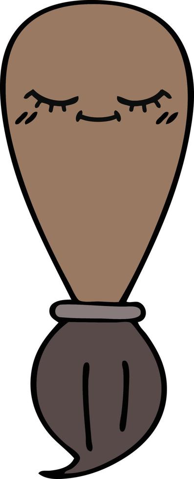 cute cartoon paint brush vector