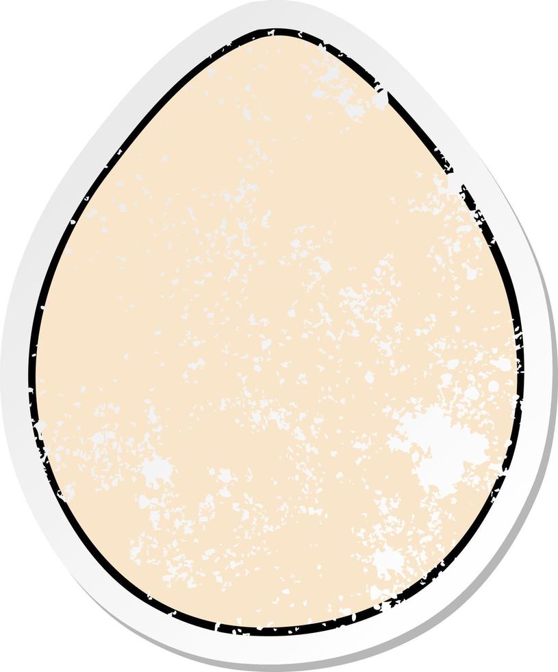 distressed sticker of a quirky hand drawn cartoon egg vector