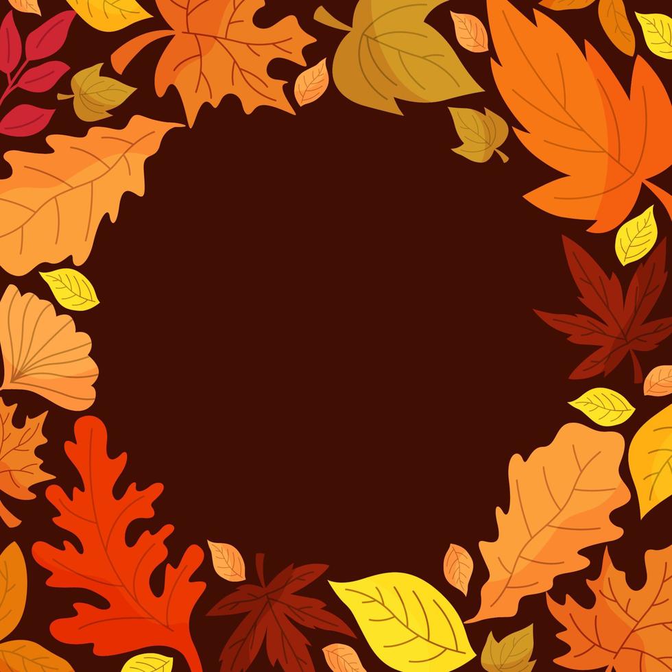 Fall Autumn Season Floral Leaves Background vector