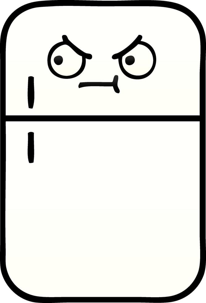 gradient shaded cartoon fridge freezer vector