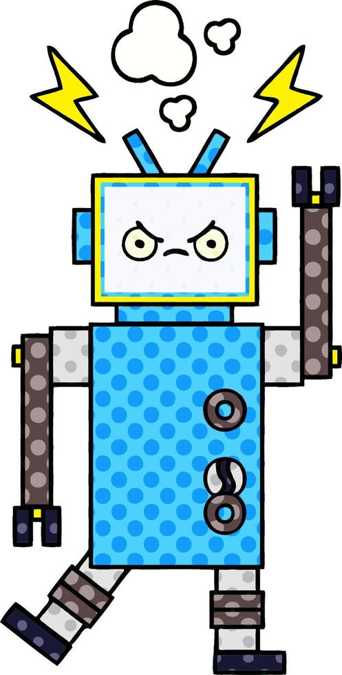 comic book style cartoon robot vector