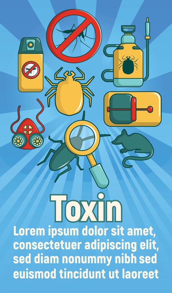 Toxin concept banner, cartoon style vector