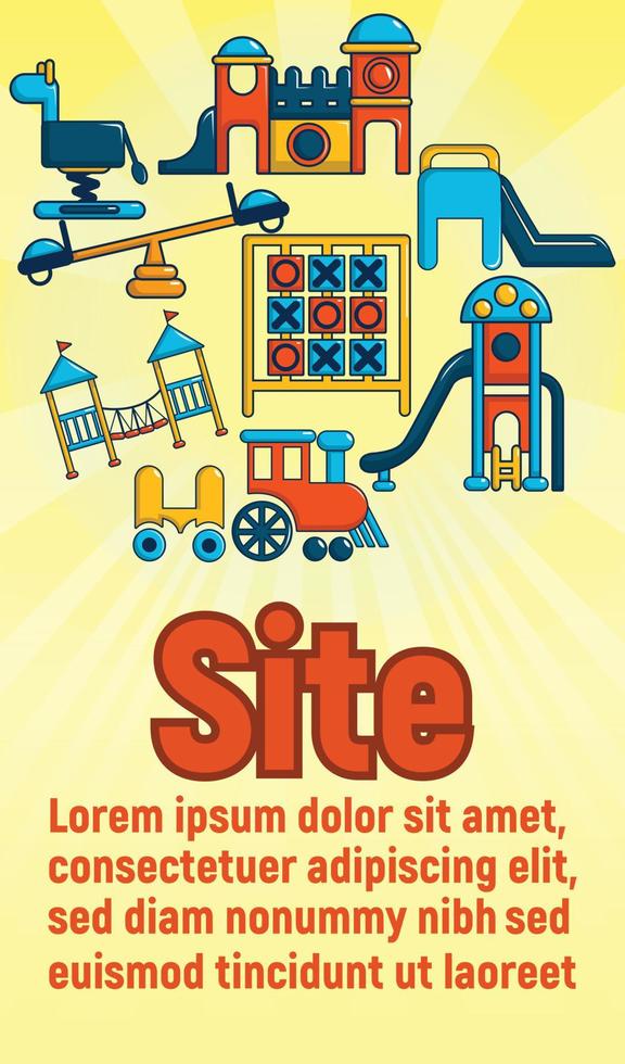 Site concept banner, cartoon style vector