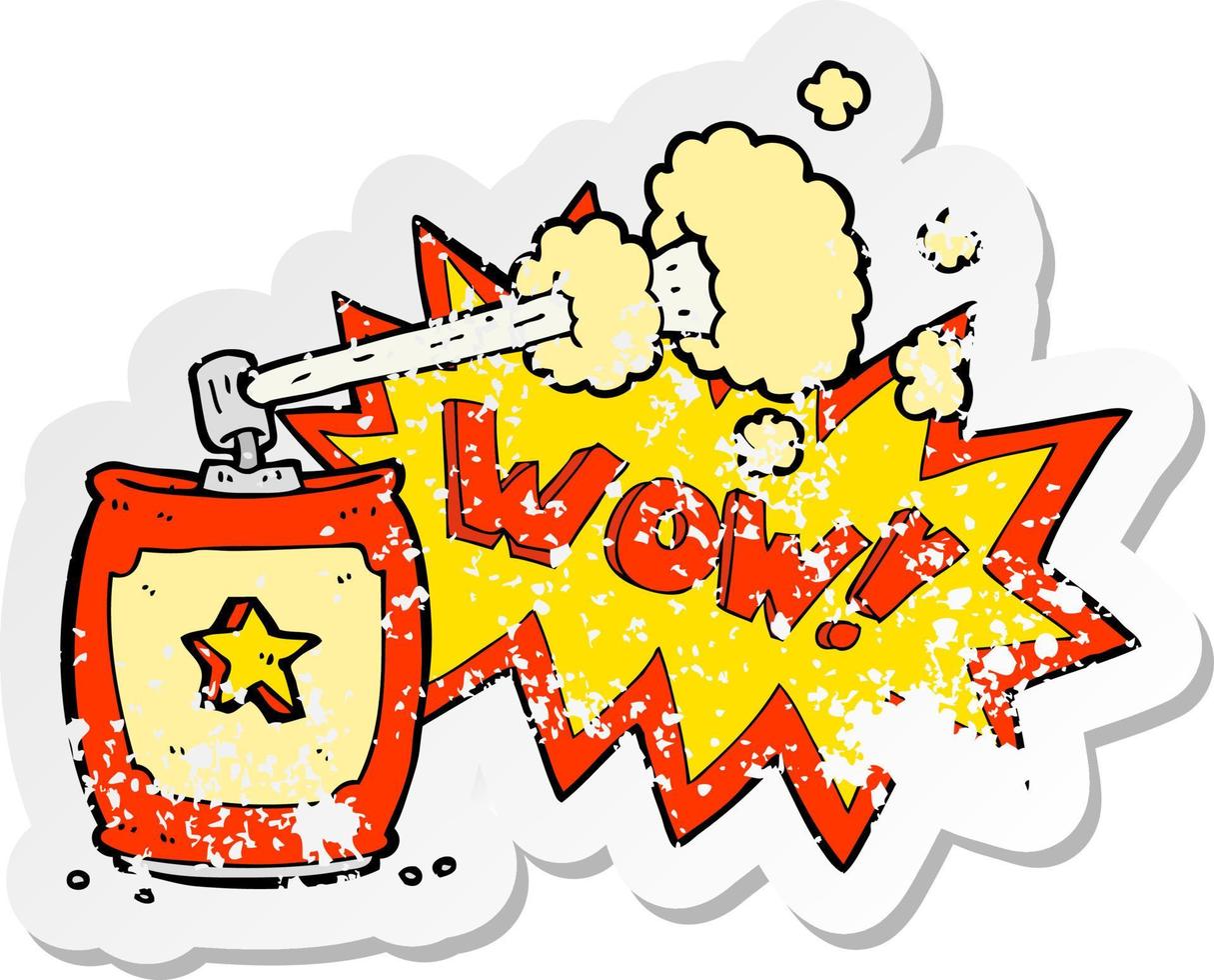 retro distressed sticker of a amazing spray vector