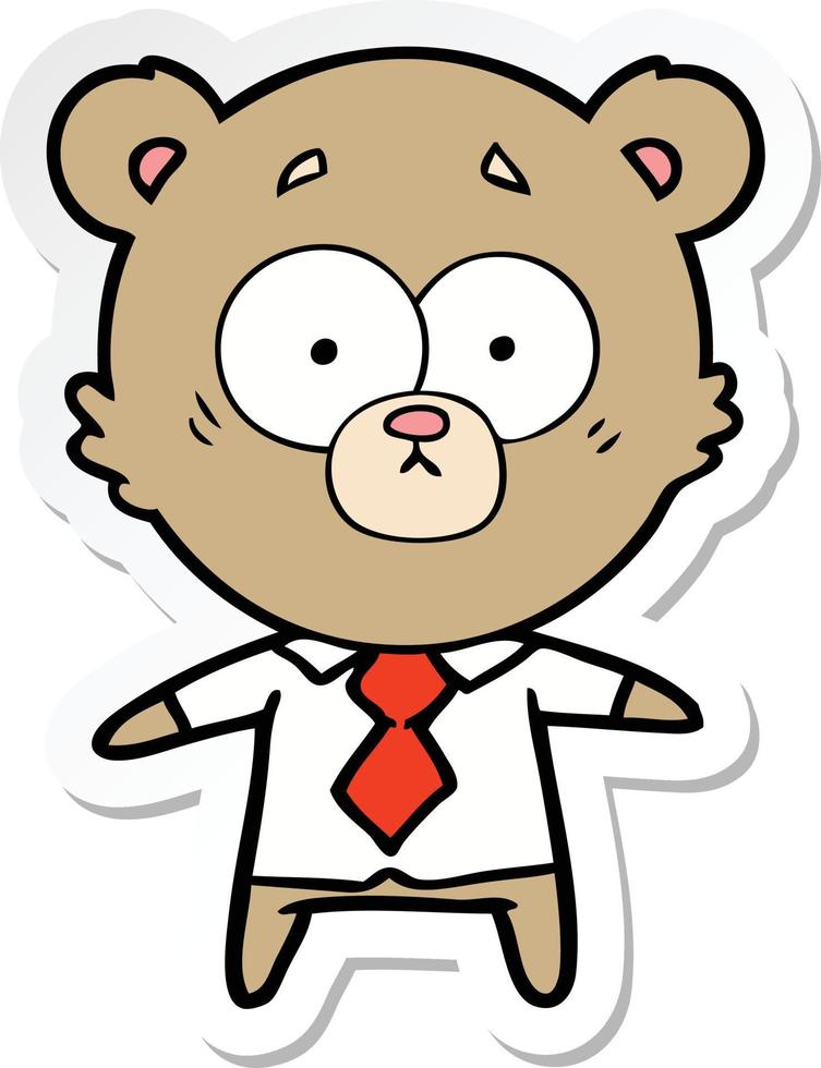 sticker of a surprised bear cartoon vector