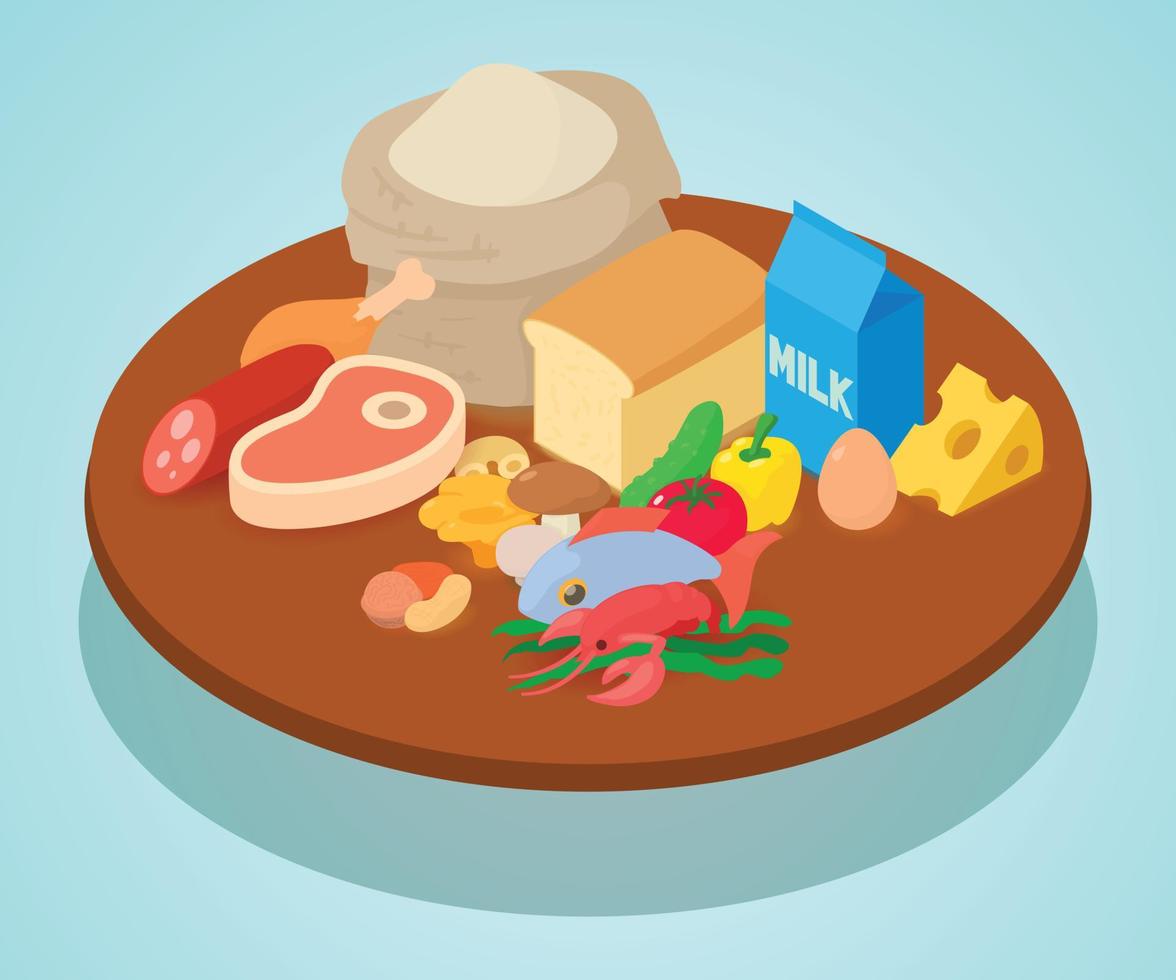 Eating concept banner, isometric style vector