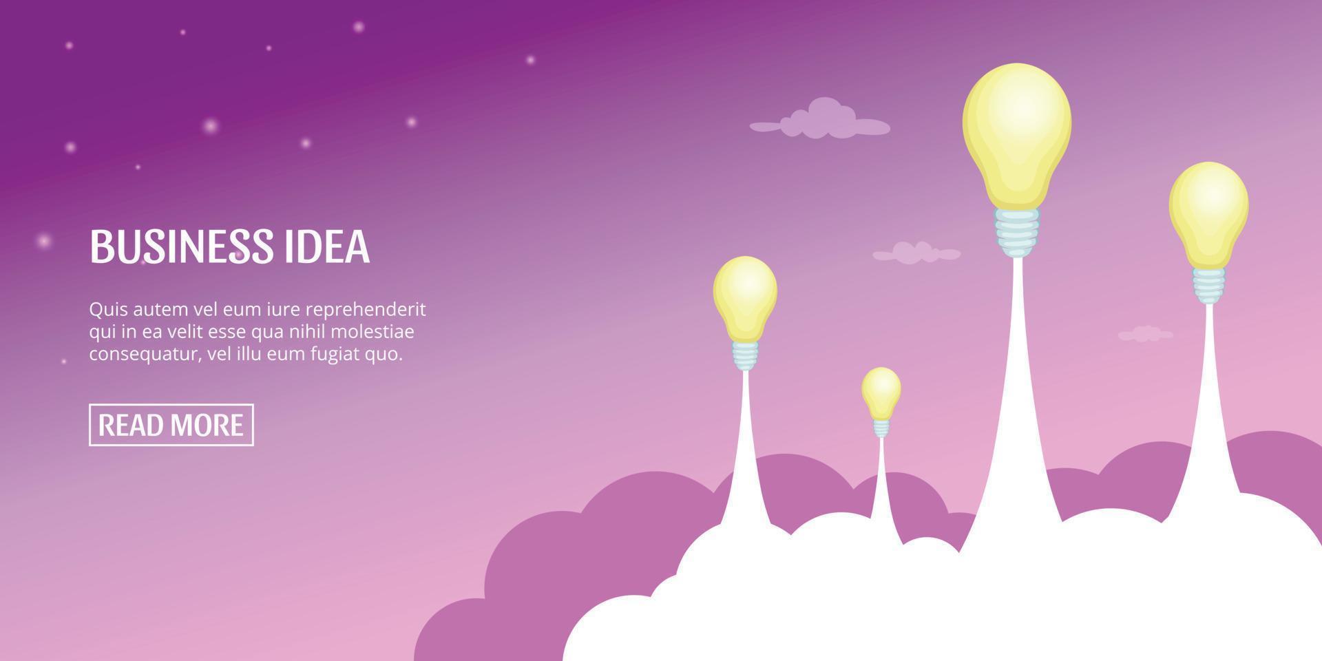 Business idea banner horizontal, cartoon style vector