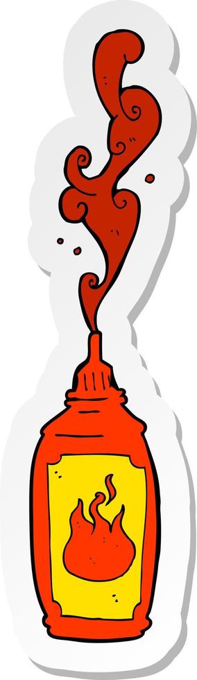 sticker of a cartoon hot sauce vector