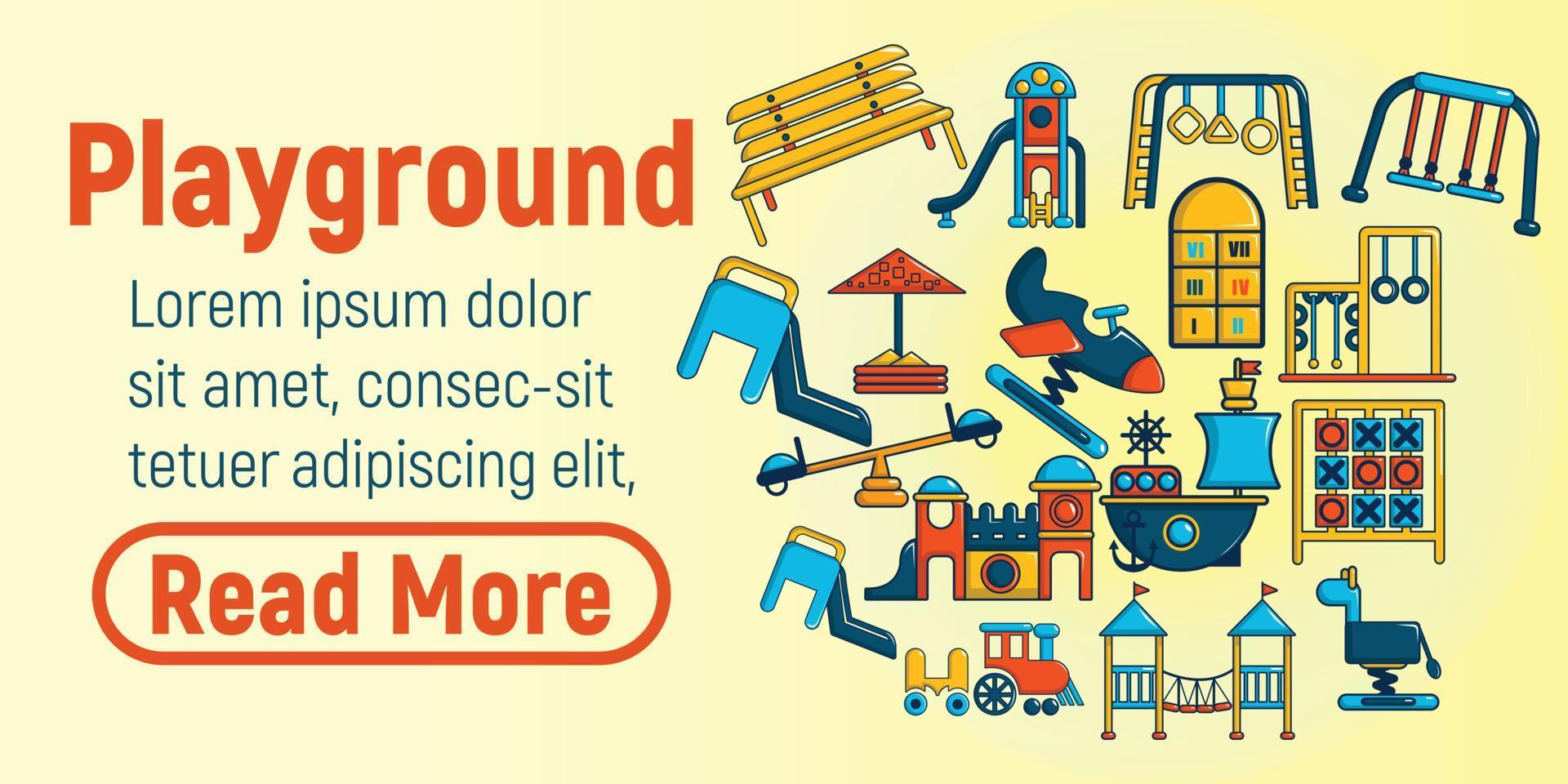 Playground concept banner, cartoon style vector