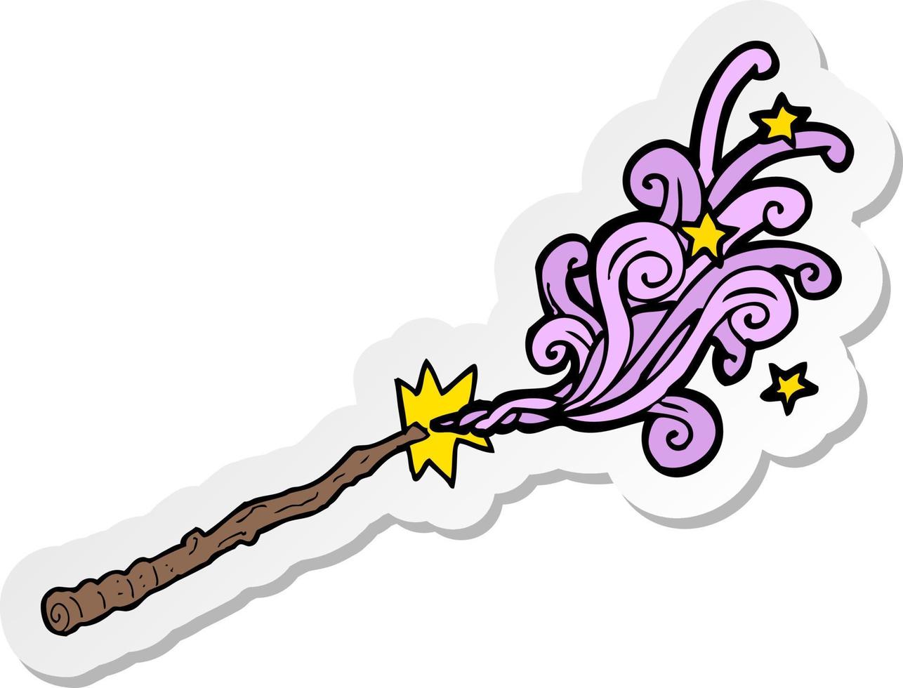 sticker of a cartoon magic wand vector