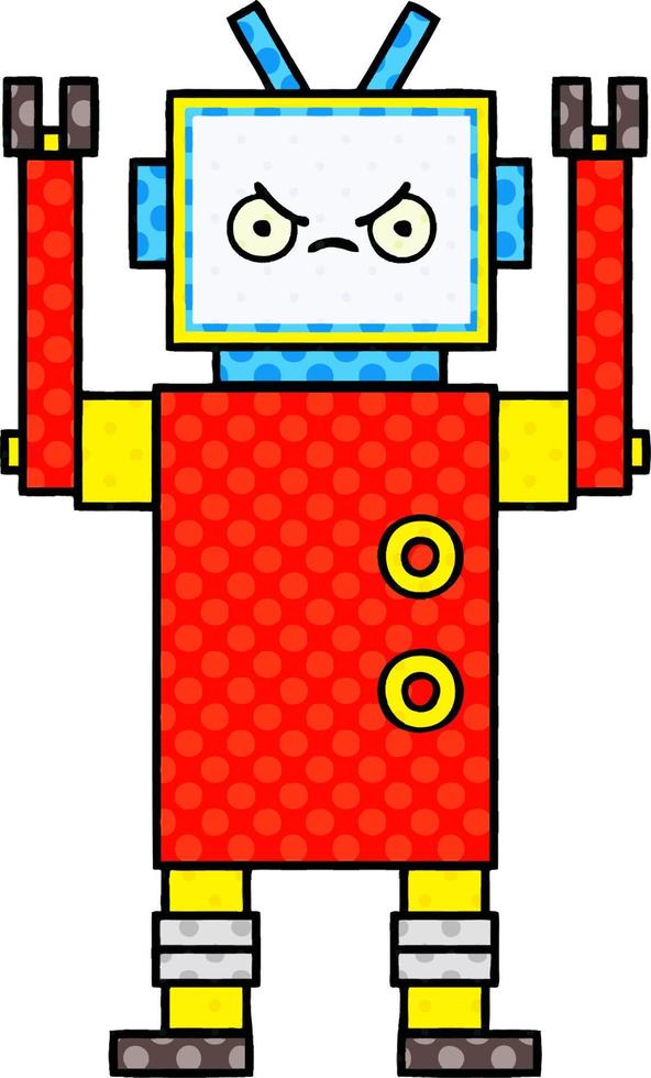 comic book style cartoon robot vector