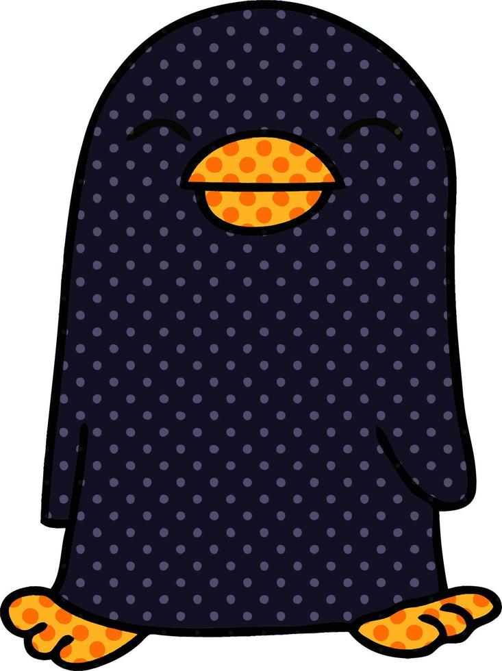quirky comic book style cartoon penguin vector