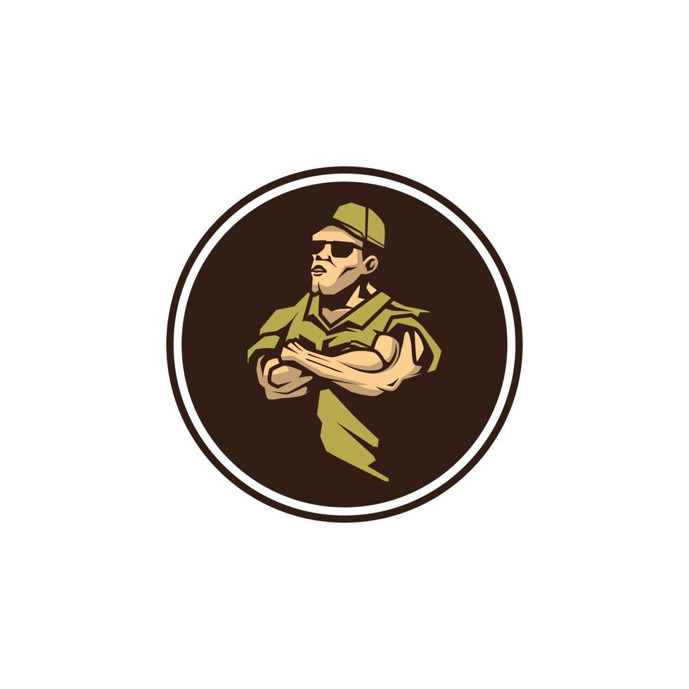 military trainer illustration vector design