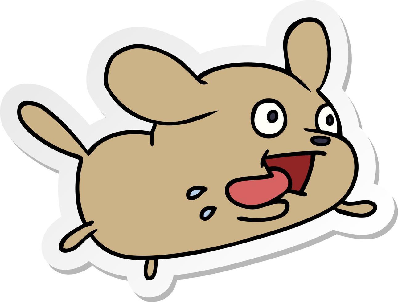 sticker cartoon of cute kawaii dog vector