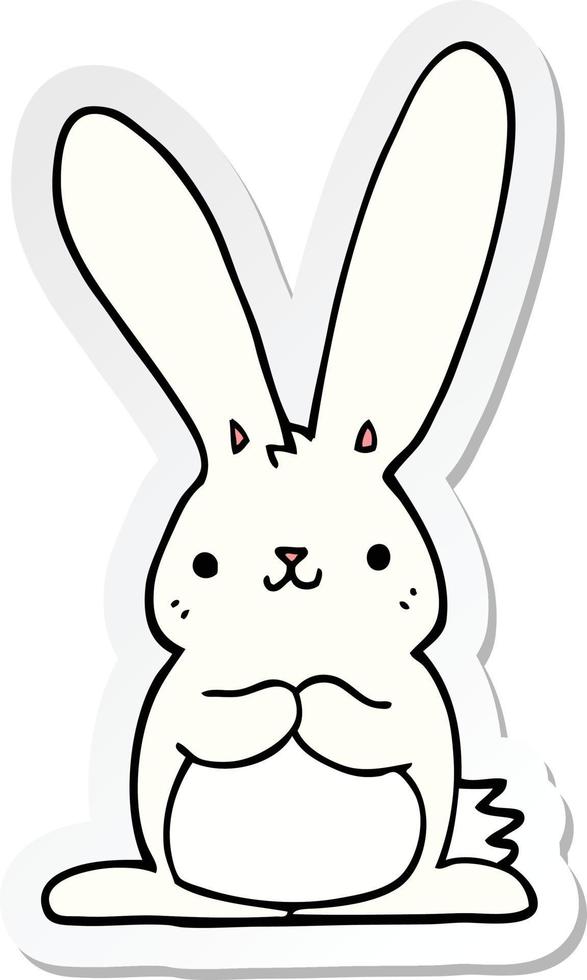 sticker of a cartoon rabbit vector