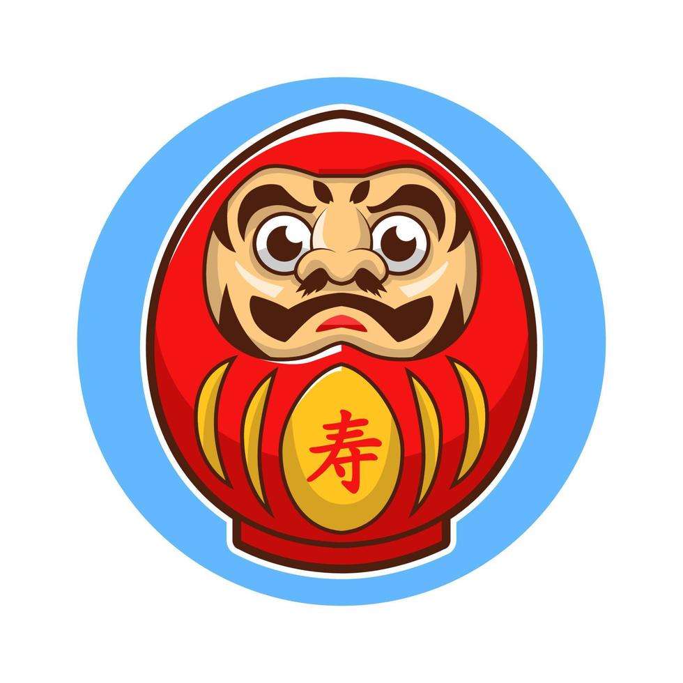 red daruma doll vector cartoon illustration design