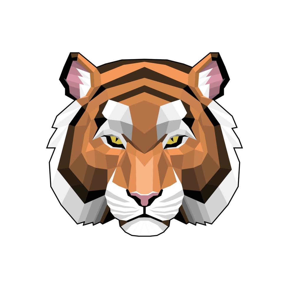 tiger head lowpoly style vector illustration design