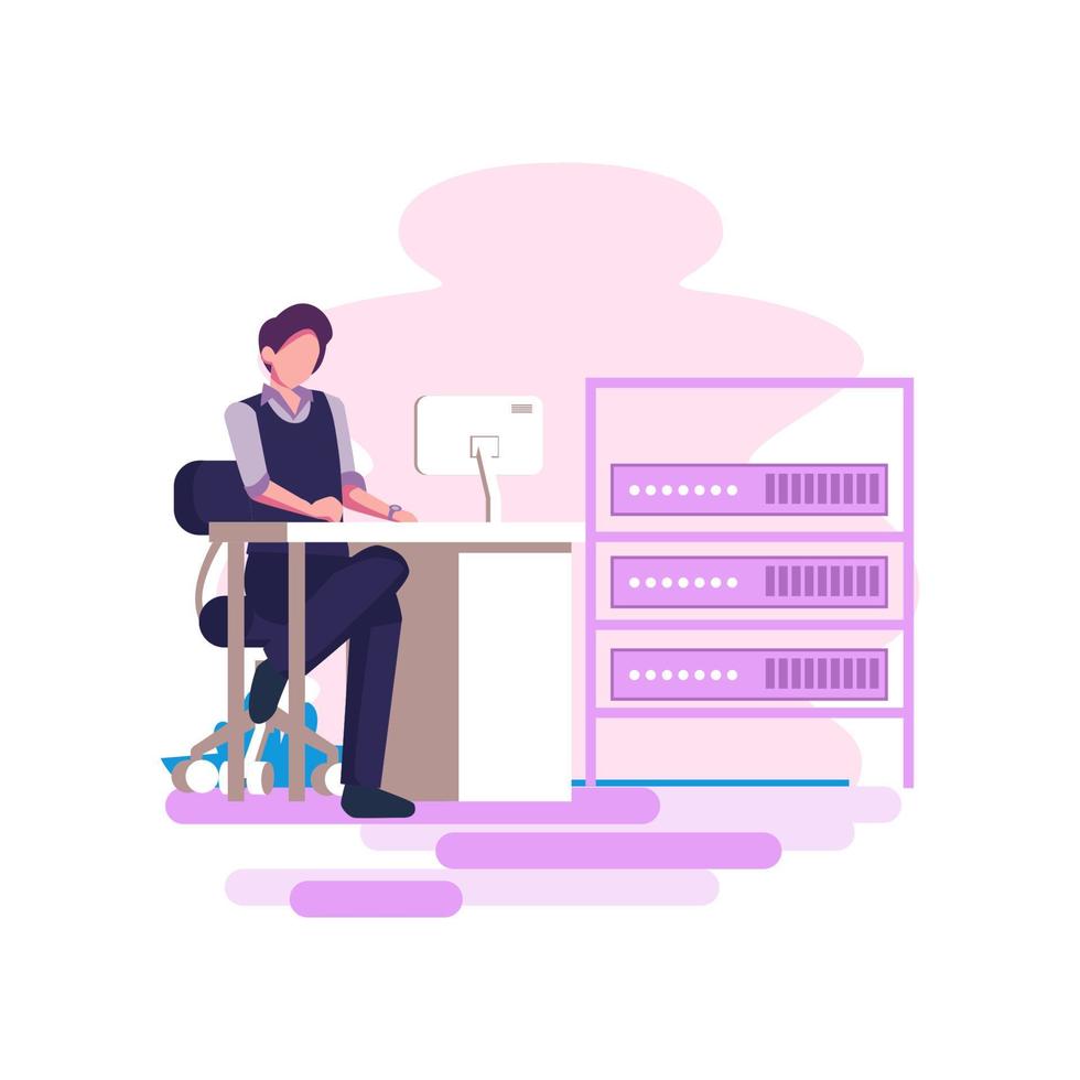 Big data job flat style illustration vector design