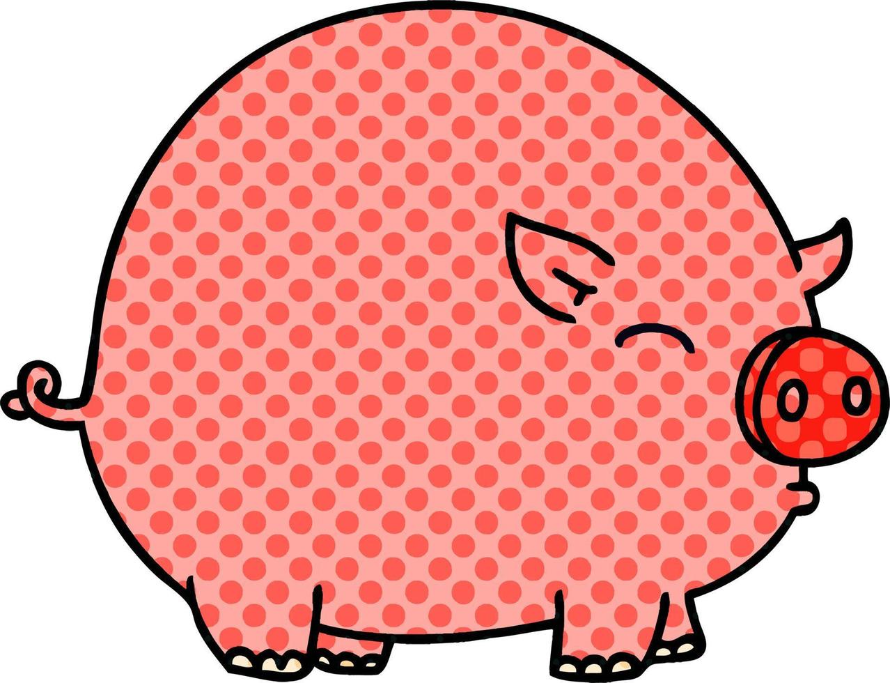 quirky comic book style cartoon pig vector