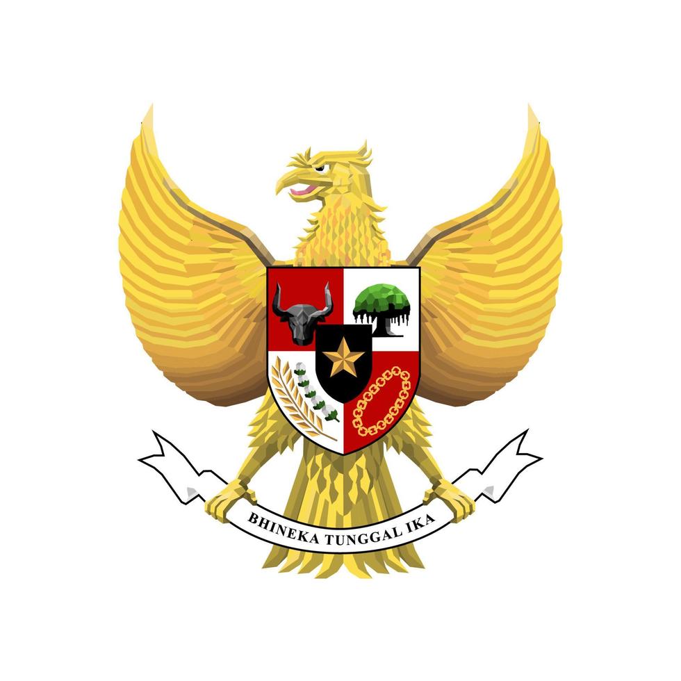 garuda pancasila estilo isométrico ilustración vector diseño