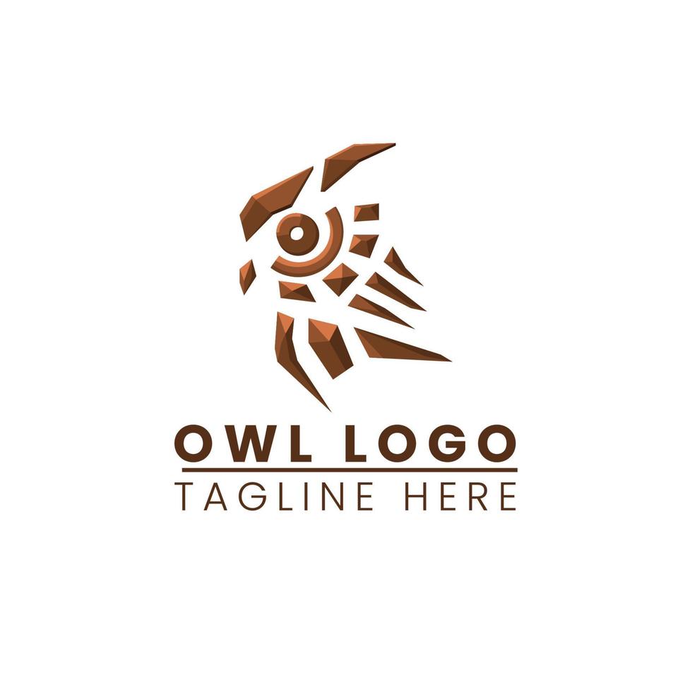 Owl logo prismático vector ilustración diseño
