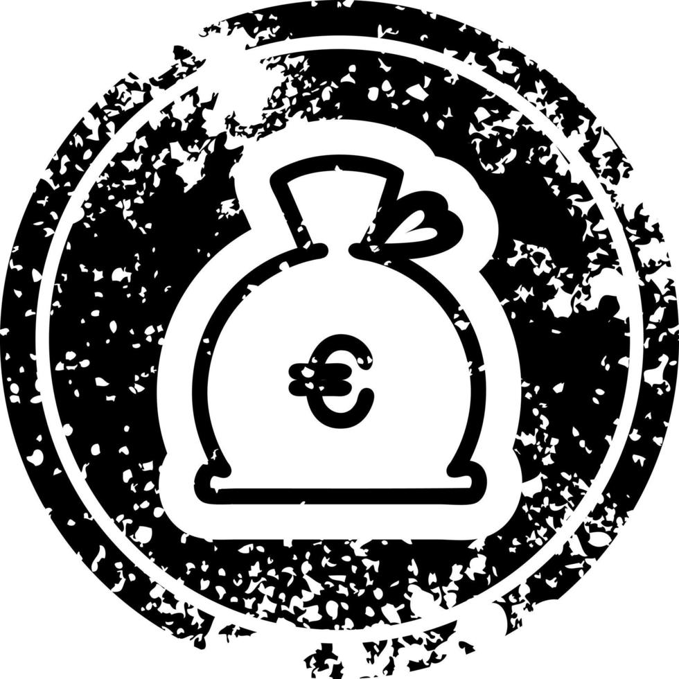 money sack distressed icon vector
