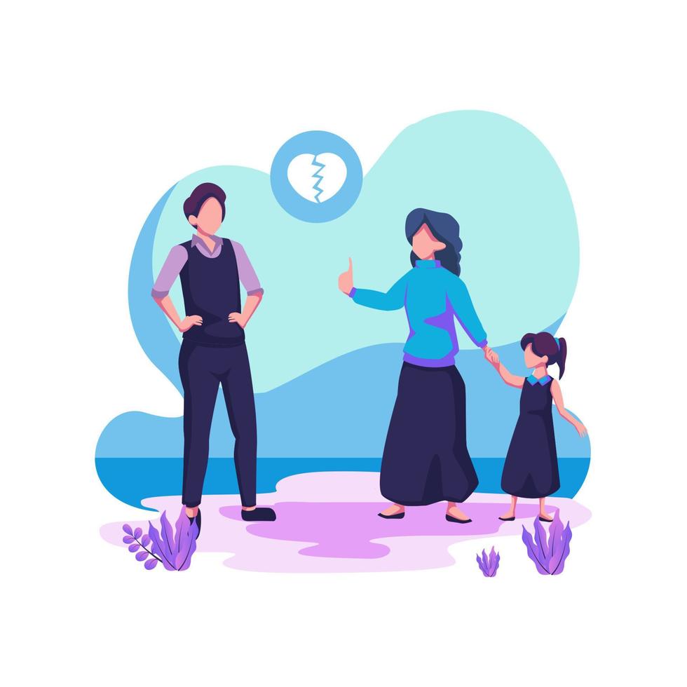 Child custody flat style illustration design vector