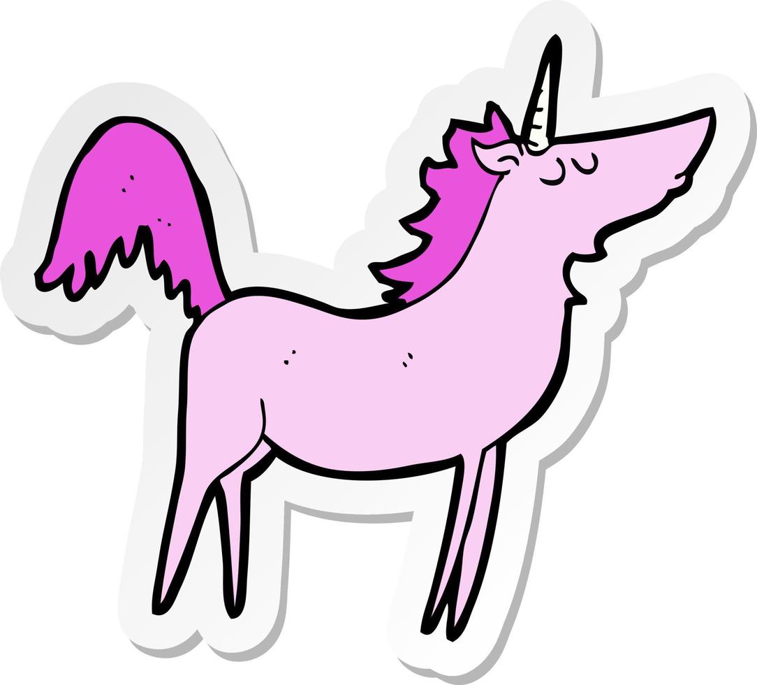 pegatina de un unicornio de dibujos animados vector