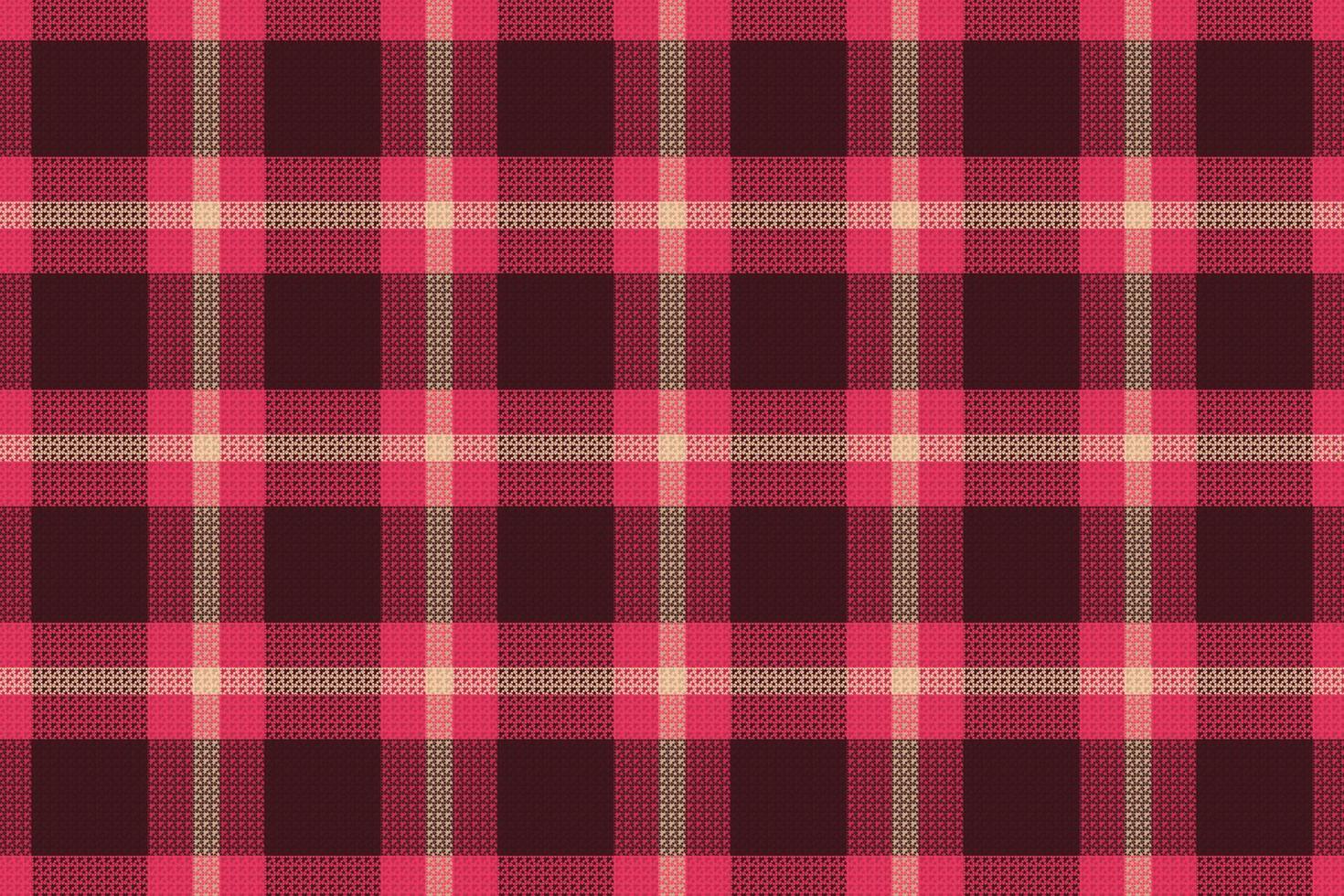 Tartan plaid pattern with texture and warm color. vector