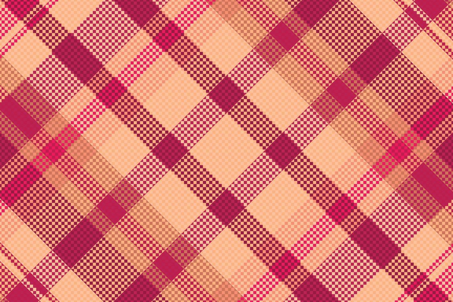 Tartan plaid pattern with texture and warm color. vector