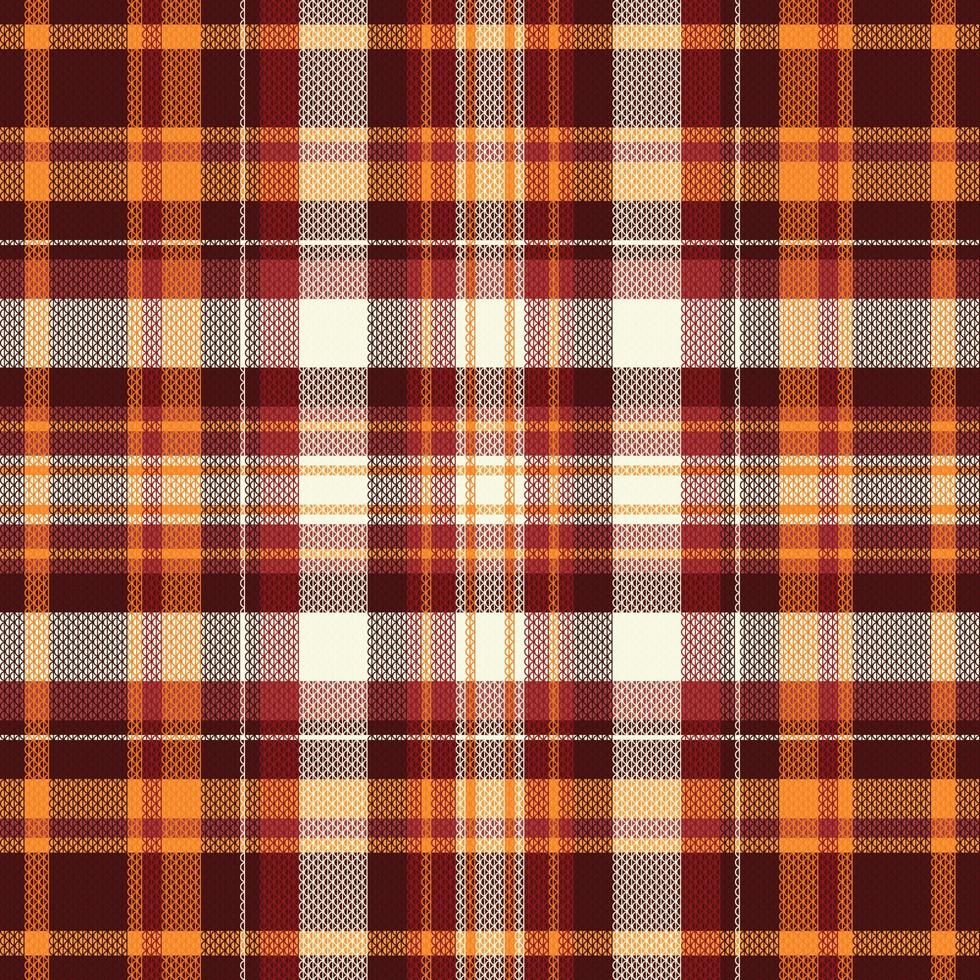 Tartan plaid pattern with texture and warm color. vector