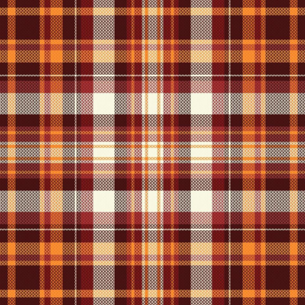 Tartan plaid pattern with texture and warm color. vector