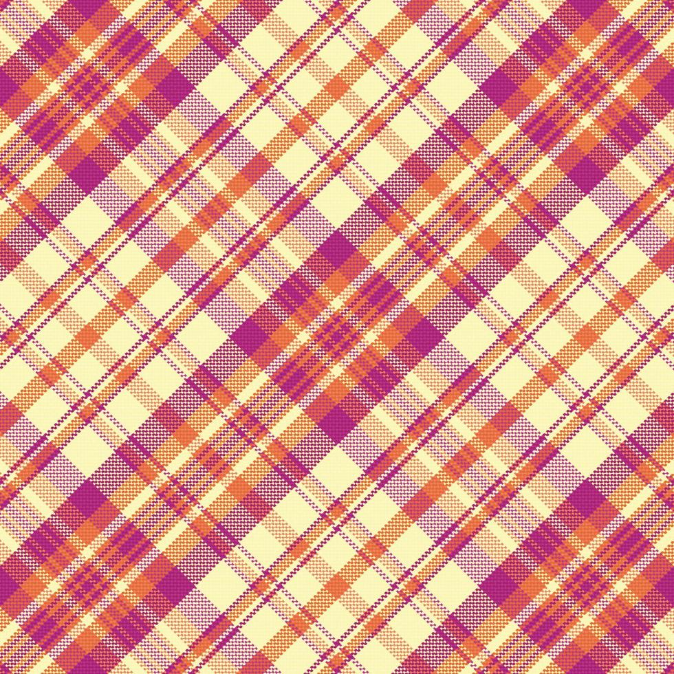 Tartan plaid pattern with texture and warm color. vector
