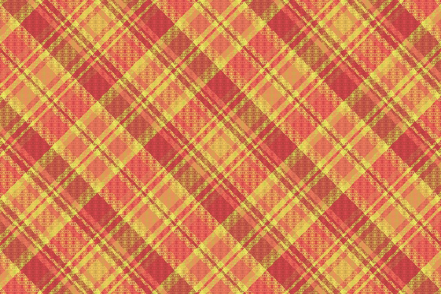 Tartan plaid pattern with texture and warm color. vector