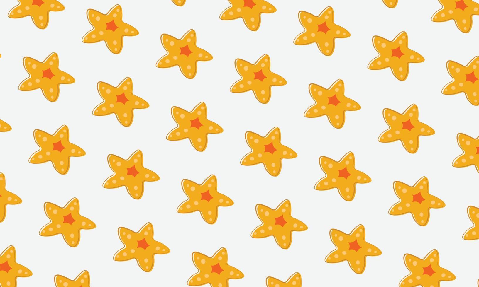 Abstract yellow starfish in  doodle style on white background. vector