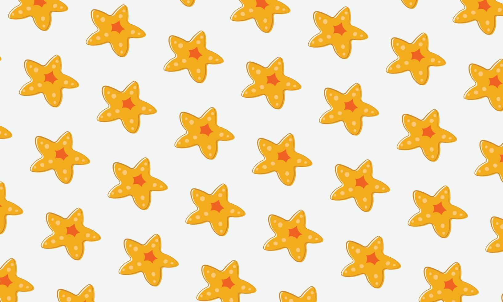 estrellas de mar amarillas abstractas en estilo garabato sobre fondo blanco. vector