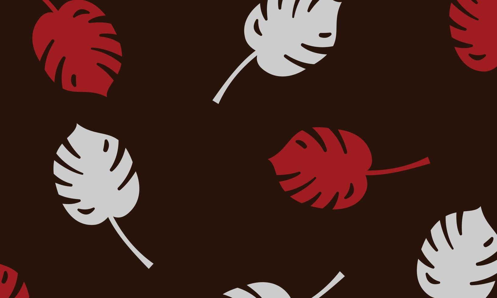 Dark brown, red vector doodle pattern with leaves.