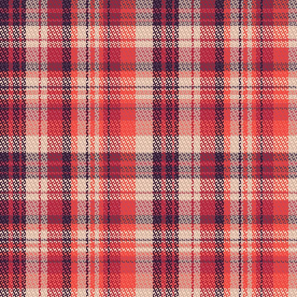 Tartan plaid pattern with texture and warm color. vector