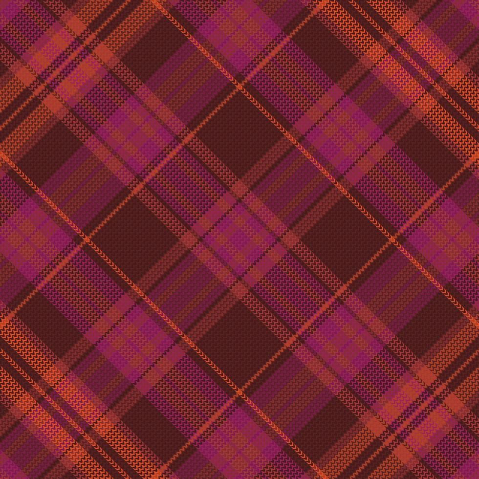 Tartan plaid pattern with texture and warm color. vector