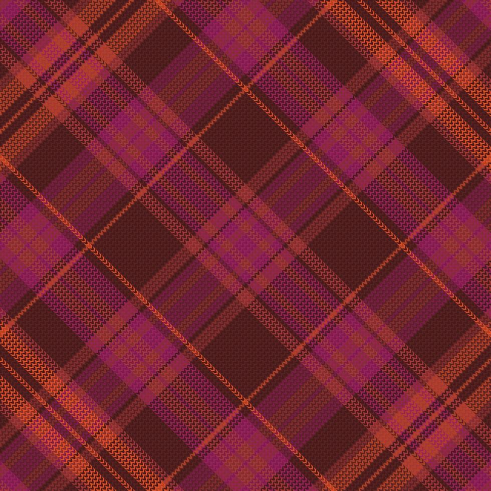 Tartan plaid pattern with texture and warm color. vector