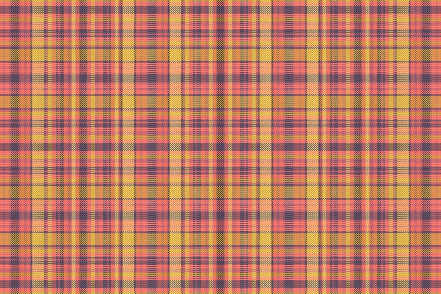Tartan plaid pattern with texture and warm color. vector
