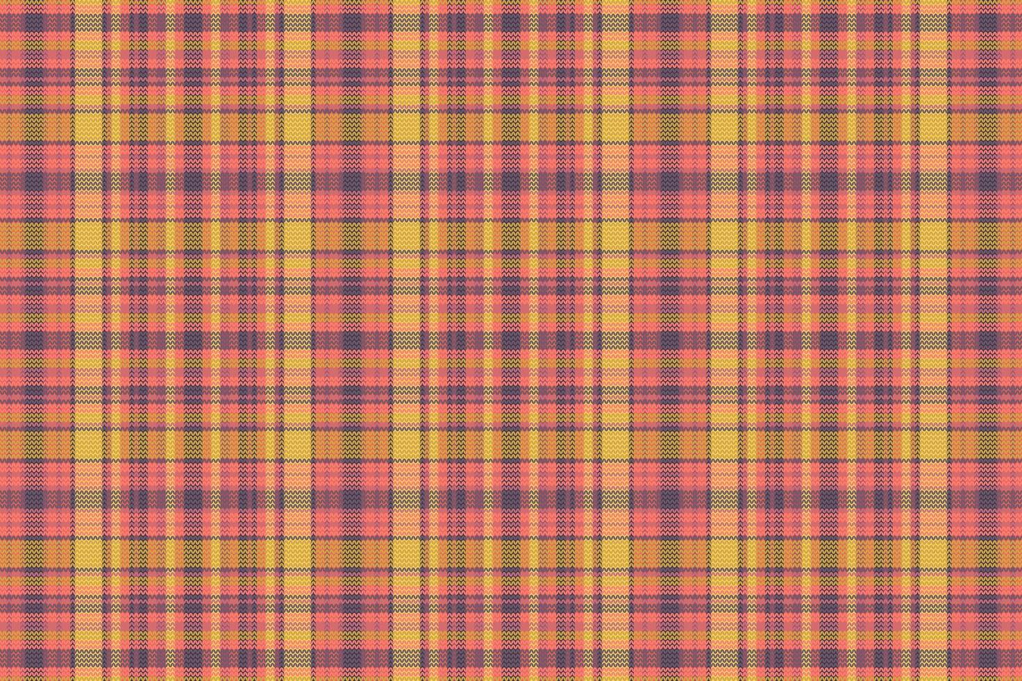 Tartan plaid pattern with texture and warm color. vector