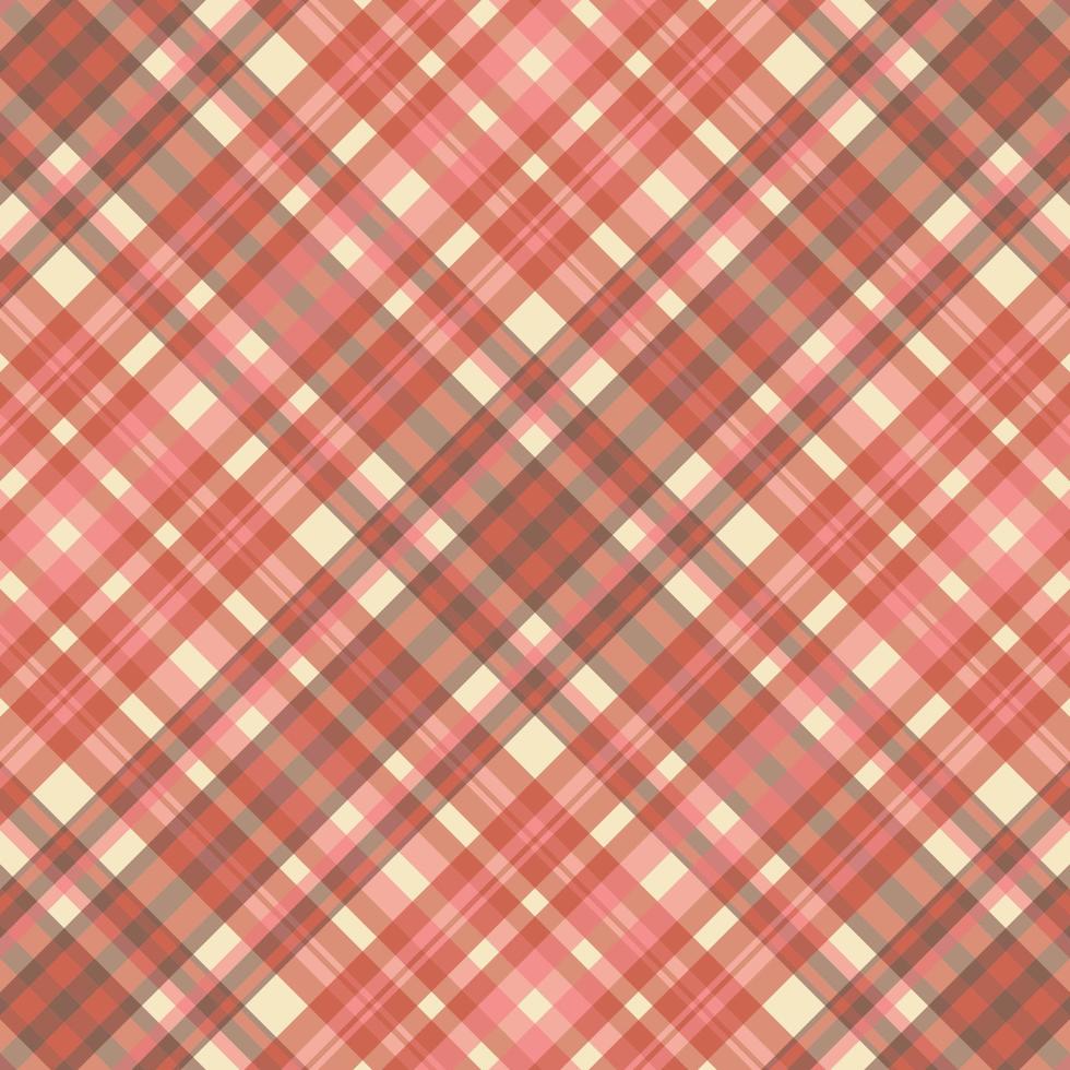 Tartan plaid pattern with texture and warm color. vector