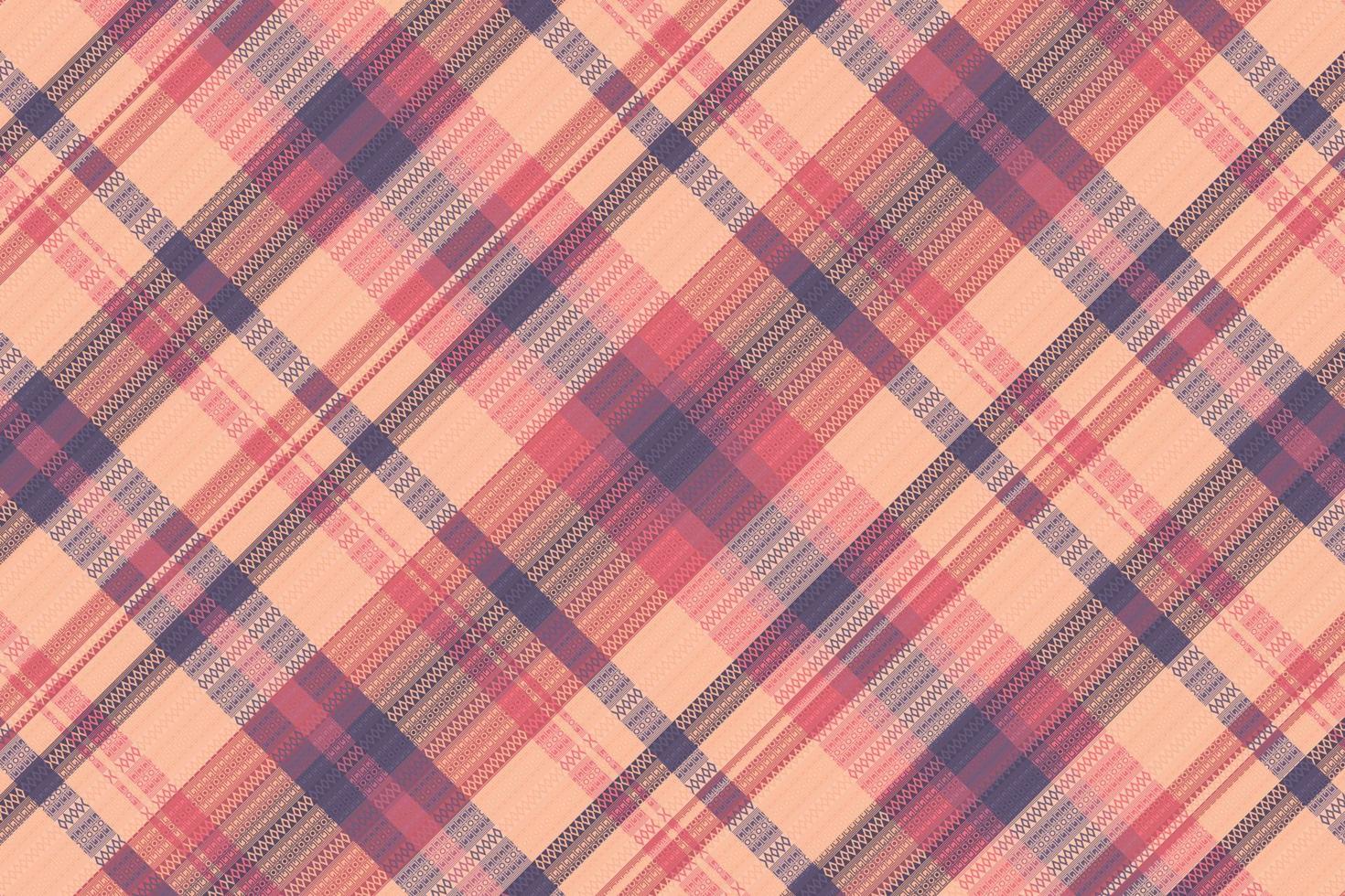 Tartan plaid pattern with texture and warm color. vector