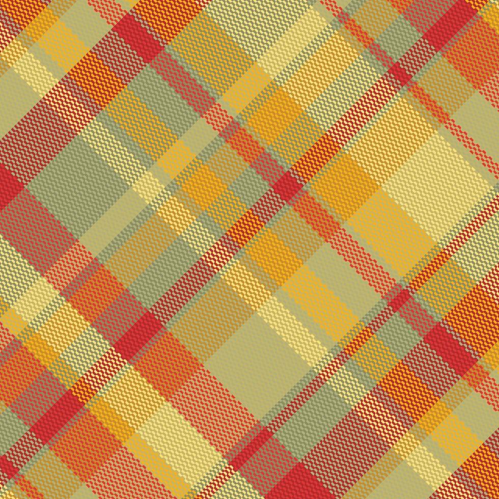 Tartan plaid pattern with texture and warm color. vector