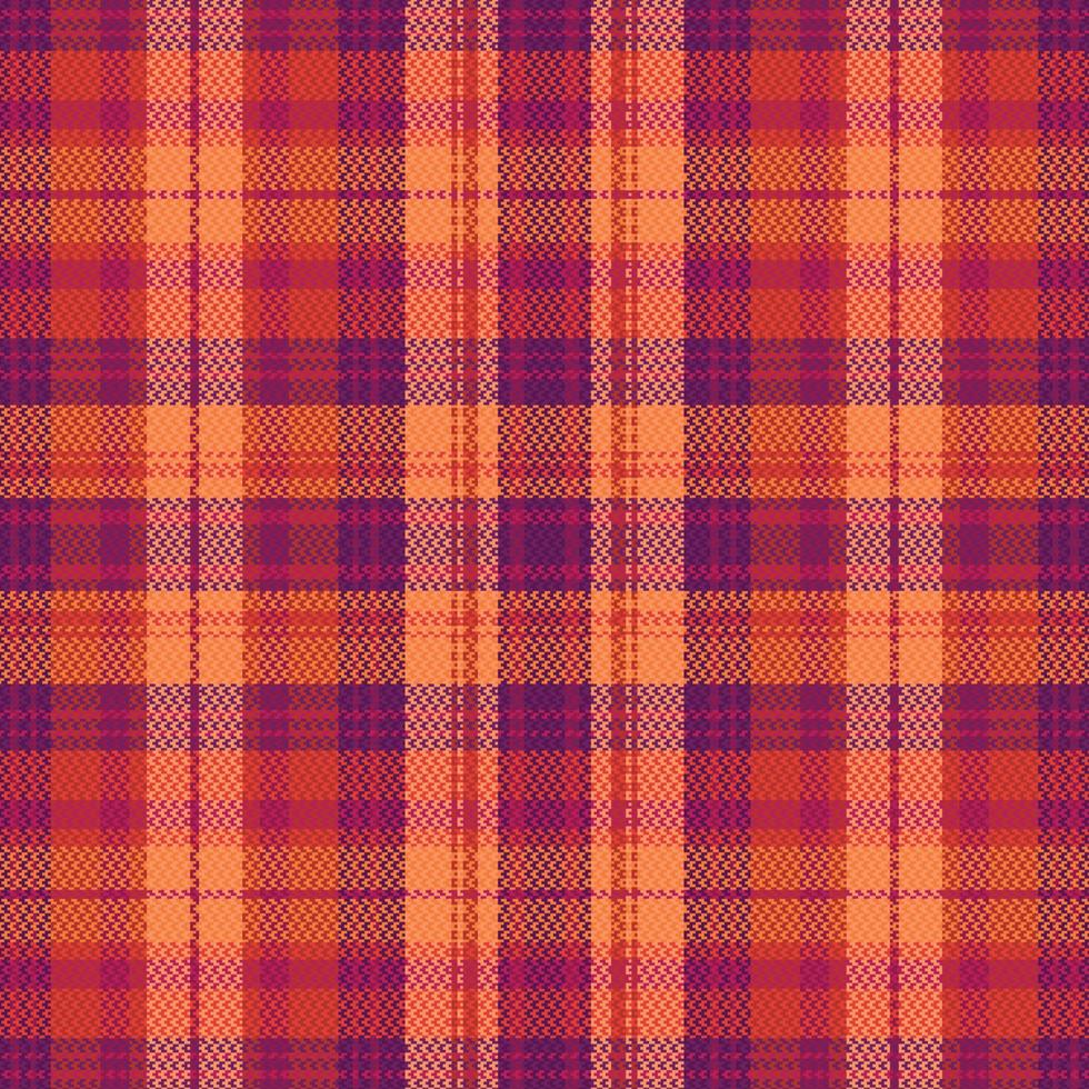 Tartan plaid pattern with texture and warm color. vector