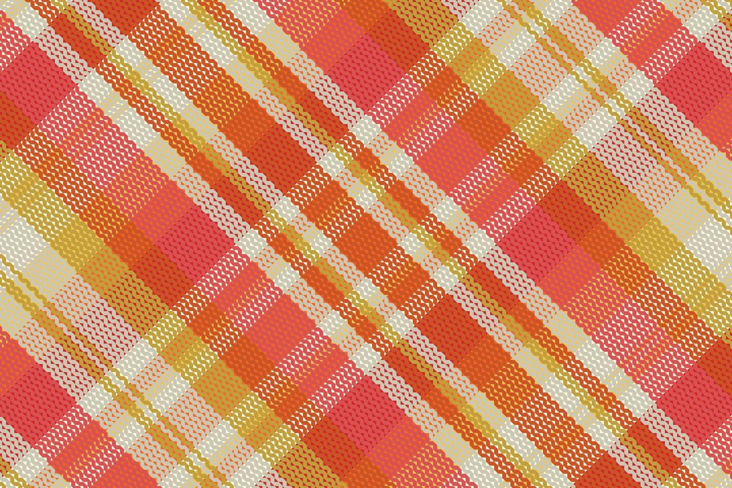 Tartan plaid pattern with texture and warm color. vector