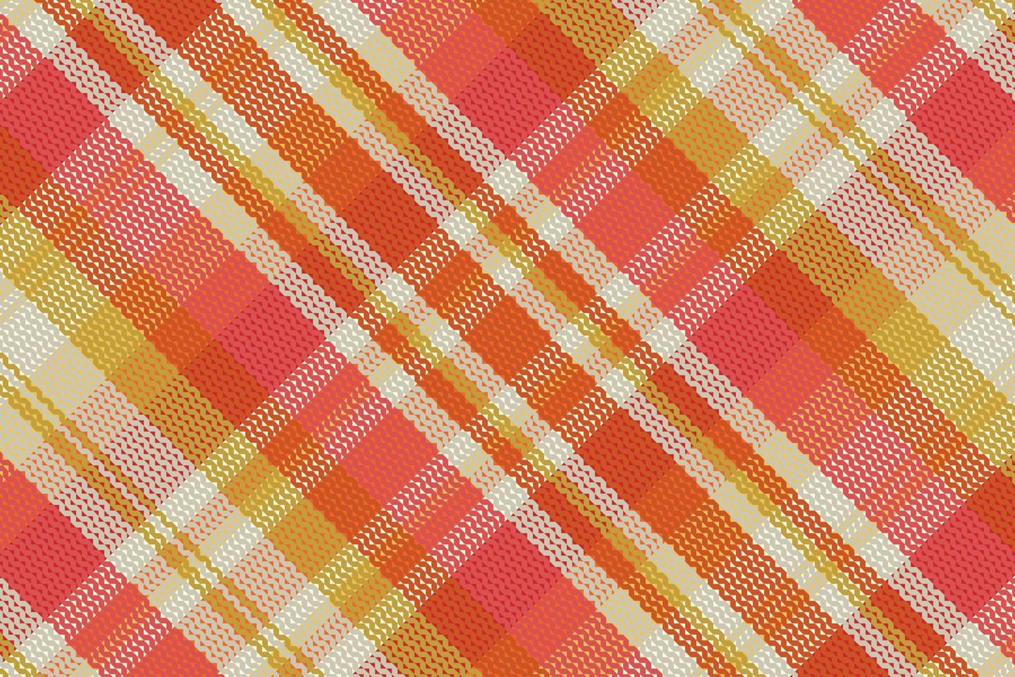 Tartan plaid pattern with texture and warm color. vector